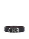 Ferragamo Gancini Reversible Belt In Black