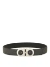 Ferragamo Reversible Hooks Belt In Black