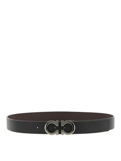 Ferragamo Reversible Belt In Orange