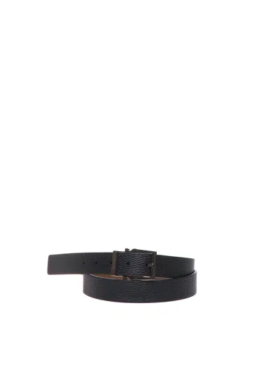 Ferragamo Reversible Belt In Black-brown