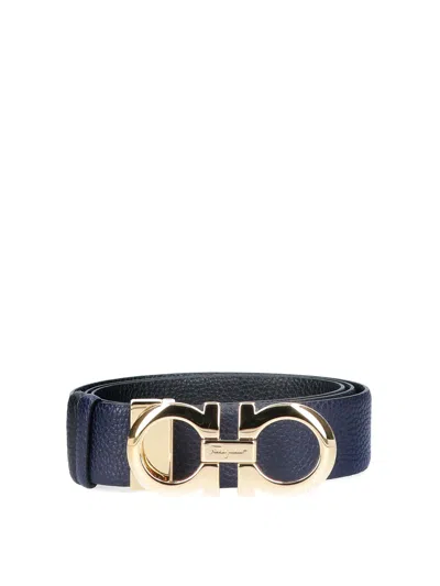 Ferragamo Reversible Belt In Blue