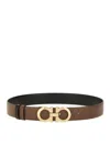 Ferragamo Reversible And Adjustable Gancini Belt In Brown