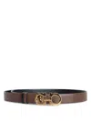 Ferragamo Gancini Reversible Leather Belt In Brown