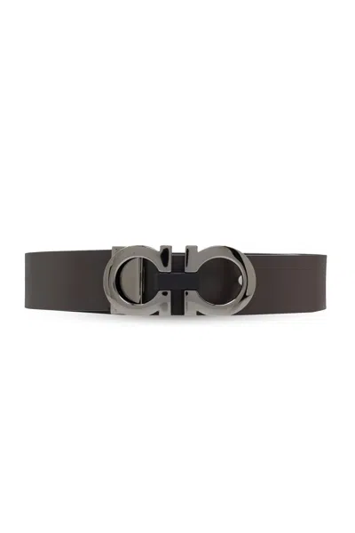 Ferragamo Reversible Belt In Brown-black