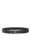 Ferragamo Brown Reversible Belt With Gancini Buckle In Leather Man In Black
