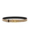 Ferragamo Mediterraneo Reversible Leather Gancini Belt In Multi