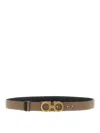 Ferragamo Multicolor Gancini Reversible Belt In Brown