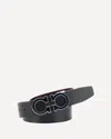 Ferragamo Reversible Gancini Belt In Blue