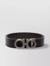 Ferragamo Reversible Belt With Brushed Finish Gancini In Brown