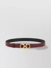 Ferragamo Reversible Belt With Gold-tone Buckle Hooks In Burgundy