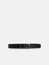 Ferragamo Reversible Black Leather Belt In Black