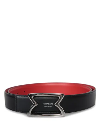 Ferragamo Reversible Black Leather Belt