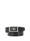 Ferragamo Gancini Black Testa Di Moro Belt In Black