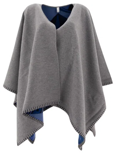 Ferragamo Reversible Cashmere-wool Blend Coat In Gray