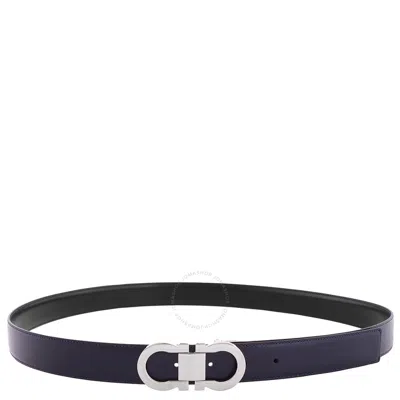 Ferragamo Reversible Double Gancini Leather Belt In Brown