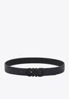 Ferragamo Reversible Embossed Gancini Leather Belt