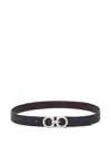 Ferragamo Reversible Hammered Leather Gancini Belt