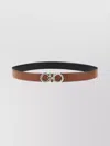 Ferragamo Reversible Gancini Belt Adjustable Length In Brown