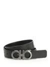 Ferragamo Double Adjus Bombe Double Gancino Belt Belts Black In Black