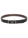 Ferragamo Reversible Gancini Belt In Black