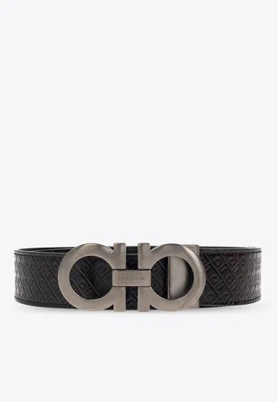Ferragamo Reversible Gancini Belt In Black