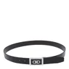 Ferragamo Gancini Black Testa Di Moro Belt In Black