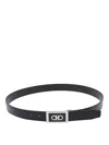 Ferragamo Gancini Black Testa Di Moro Belt In Black