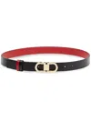 Ferragamo Smooth Leather Reversible Gancini Belt In Black