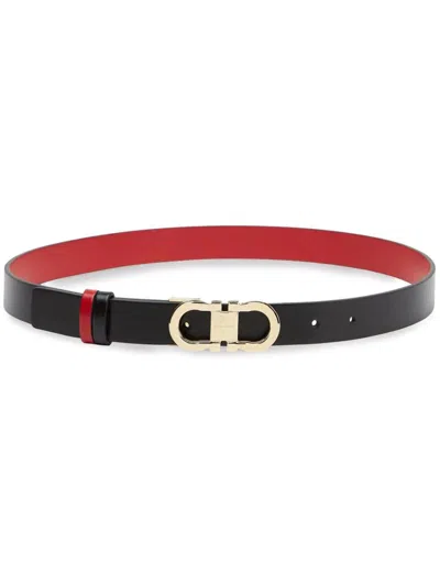 FERRAGAMO SMOOTH LEATHER REVERSIBLE GANCINI BELT