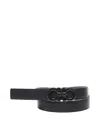 Ferragamo Reversible Gancini Belt In Blue