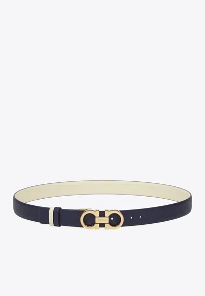 Ferragamo Gancini Double-sided Leather Belt In Multi