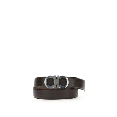 Ferragamo Reversible Gancini Belt In Black