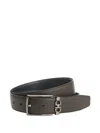 Ferragamo Reversible And Adjustable Gancini Belt In Brown