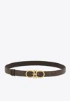 Ferragamo Adjustable Gancini Reversible Belt In Black