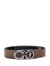 Ferragamo Men's Reversible Leather Belt In Brown