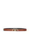 Ferragamo Reversible Gancini Belt In Brown/black