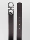 Ferragamo Reversible Gancini Belt Hammered Leather In Brown