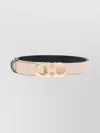 Ferragamo Reversible Gancini Belt In Hammered Leather In Neutral