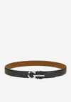 Ferragamo Reversible Gancini Belt In Leather In Black