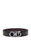 Ferragamo Gancini Reversible Belt In Nero