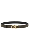 Ferragamo Reversible Gancini Belt With Double Buckle In Brown