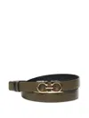 Ferragamo Reversible Gancini-buckle Belt In Brown