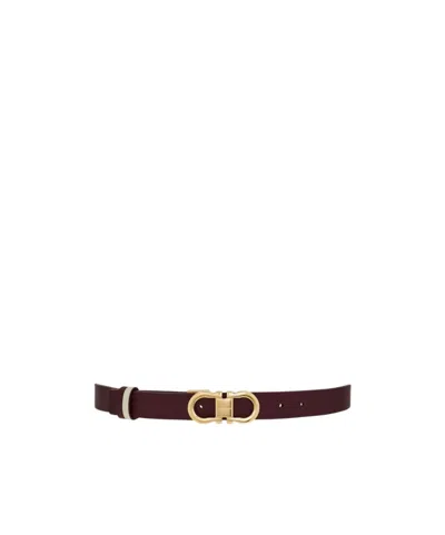 Ferragamo Reversible Gancini Buckle Belt In Brown