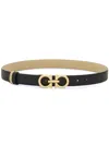 Ferragamo Black Reversible Gancini Belt In Black