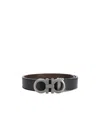 Ferragamo Leather Belt Reversible Gancini Buckle In Black