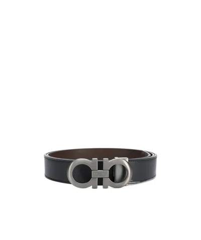 FERRAGAMO FERRAGAMO GANCINI BUCKLED REVERSIBLE BELT