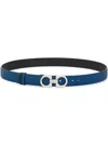 Ferragamo Reversible Gancini-buckle Belt In Blue