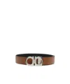 Ferragamo Double Gancio Reversible Belt In Brown