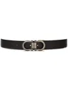 Ferragamo Reversible Gancini Leather Belt In Black