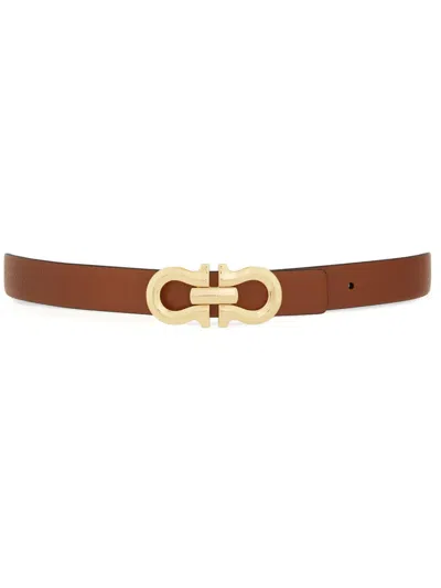 FERRAGAMO REVERSIBLE GANCINI LEATHER BELT